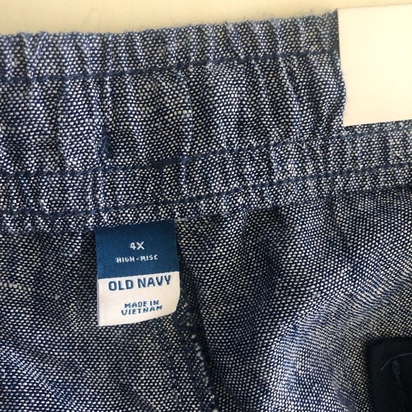 Old Navy High Waisted Linen-Blend Shorts 3.5" inseam Chambray Blue PLUS Size 4X - Picture 6 of 13